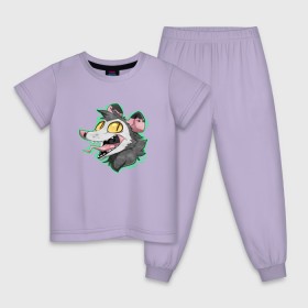 Детская пижама хлопок с принтом Опоссум в Курске, 100% хлопок |  брюки и футболка прямого кроя, без карманов, на брюках мягкая резинка на поясе и по низу штанин
 | animal | mouse | opossum | rat | животное | крыса | мышь | опоссум