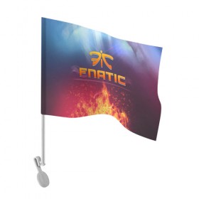 Флаг для автомобиля с принтом Fnatic Team в Курске, 100% полиэстер | Размер: 30*21 см | best team | fnatic | team