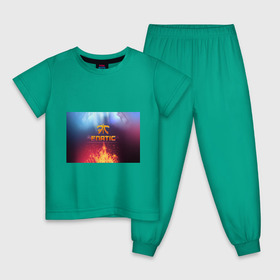 Детская пижама хлопок с принтом Fnatic Team в Курске, 100% хлопок |  брюки и футболка прямого кроя, без карманов, на брюках мягкая резинка на поясе и по низу штанин
 | best team | fnatic | team