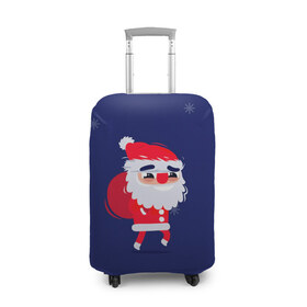 Чехол для чемодана 3D с принтом Санта в Курске, 86% полиэфир, 14% спандекс | двустороннее нанесение принта, прорези для ручек и колес | christmas | new year | winter | дед мороз | зима | новый год | рождество