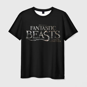 Мужская футболка 3D с принтом Fantastic Beasts в Курске, 100% полиэфир | прямой крой, круглый вырез горловины, длина до линии бедер | fantastic beasts | newt | scamander | ньют | саламандр