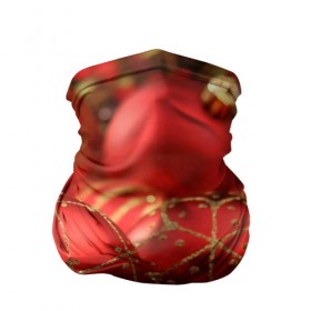 Бандана-труба 3D с принтом Красные украшения в Курске, 100% полиэстер, ткань с особыми свойствами — Activecool | плотность 150‒180 г/м2; хорошо тянется, но сохраняет форму | елка | игрушки | красный | новый год | праздник | украшения