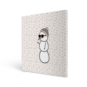 Холст квадратный с принтом Крутой снеговик 2 в Курске, 100% ПВХ |  | Тематика изображения на принте: зима | новогодний | очки | паттерн | рождество | снежинки