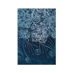 Обложка для паспорта матовая кожа с принтом Снежинки 2 в Курске, натуральная матовая кожа | размер 19,3 х 13,7 см; прозрачные пластиковые крепления | праздник | узор | цветы