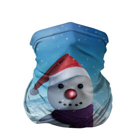 Бандана-труба 3D с принтом Снеговик в Курске, 100% полиэстер, ткань с особыми свойствами — Activecool | плотность 150‒180 г/м2; хорошо тянется, но сохраняет форму | happy new year | блеск | ёлка | зима | игрушки. праздник | конфетти | новый год | подарки | снег