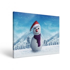 Холст прямоугольный с принтом Снеговик в Курске, 100% ПВХ |  | happy new year | блеск | ёлка | зима | игрушки. праздник | конфетти | новый год | подарки | снег
