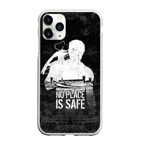 Чехол для iPhone 11 Pro матовый с принтом No Place is Safe в Курске, Силикон |  | bone | carl | rick | skelet | skull | walking dead | zombie | граймс | зомби | карл | кости | рик | скелет | ходячие мертвецы | череп