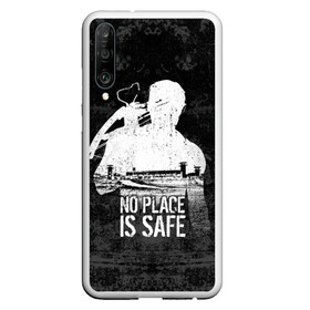 Чехол для Honor P30 с принтом No Place is Safe в Курске, Силикон | Область печати: задняя сторона чехла, без боковых панелей | bone | carl | rick | skelet | skull | walking dead | zombie | граймс | зомби | карл | кости | рик | скелет | ходячие мертвецы | череп