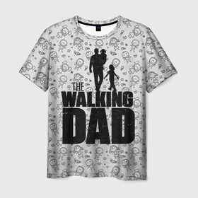 Мужская футболка 3D с принтом Walking Dad в Курске, 100% полиэфир | прямой крой, круглый вырез горловины, длина до линии бедер | carl | dad | rick | walking dead | zombie | дети | дочь | зомби | отец | папа | сын | ходячие мертвецы