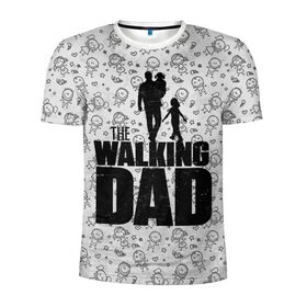 Мужская футболка 3D спортивная с принтом Walking Dad в Курске, 100% полиэстер с улучшенными характеристиками | приталенный силуэт, круглая горловина, широкие плечи, сужается к линии бедра | carl | dad | rick | walking dead | zombie | дети | дочь | зомби | отец | папа | сын | ходячие мертвецы