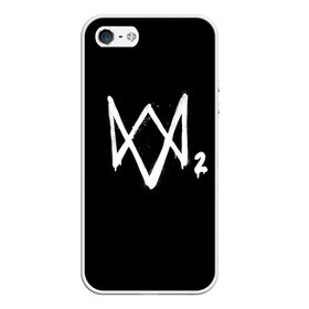 Чехол для iPhone 5/5S матовый с принтом Watch Dogs 2 лого в Курске, Силикон | Область печати: задняя сторона чехла, без боковых панелей | logo | watchdogs