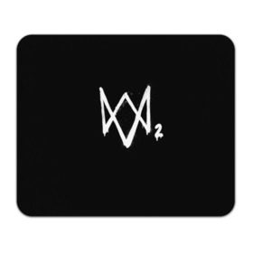 Коврик прямоугольный с принтом Watch Dogs 2 лого в Курске, натуральный каучук | размер 230 х 185 мм; запечатка лицевой стороны | logo | watchdogs