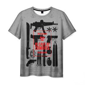Мужская футболка 3D с принтом Арсенал против зомби в Курске, 100% полиэфир | прямой крой, круглый вырез горловины, длина до линии бедер | bone | carl | rick | skelet | skull | walking dead | zombie | автомат | арсенал | граймс | граната | зомби | карл | оружие | пистолет | рик | ходячие мертвецы