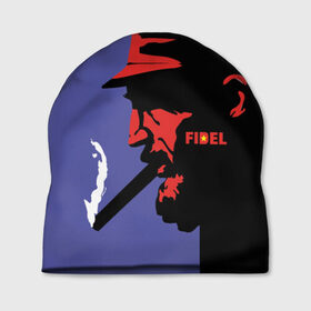 Шапка 3D с принтом Fidel в Курске, 100% полиэстер | универсальный размер, печать по всей поверхности изделия | Тематика изображения на принте: castro | che | fidel | guevara | гевара | кастро | фидель | че