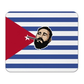 Коврик прямоугольный с принтом Fidel Castro в Курске, натуральный каучук | размер 230 х 185 мм; запечатка лицевой стороны | Тематика изображения на принте: castro | che | fidel | guevara | гевара | кастро | фидель | че
