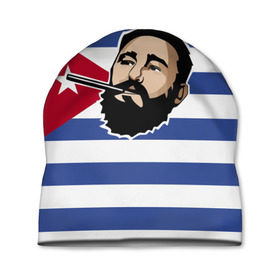 Шапка 3D с принтом Fidel Castro в Курске, 100% полиэстер | универсальный размер, печать по всей поверхности изделия | castro | che | fidel | guevara | гевара | кастро | фидель | че