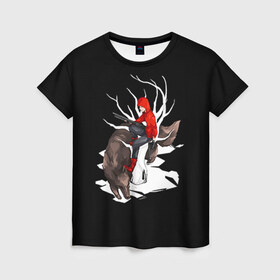 Женская футболка 3D с принтом Волчонок в Курске, 100% полиэфир ( синтетическое хлопкоподобное полотно) | прямой крой, круглый вырез горловины, длина до линии бедер | teen wolf