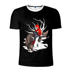 Мужская футболка 3D спортивная с принтом Волчонок в Курске, 100% полиэстер с улучшенными характеристиками | приталенный силуэт, круглая горловина, широкие плечи, сужается к линии бедра | teen wolf
