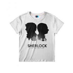Детская футболка 3D с принтом Sherlock Edition в Курске, 100% гипоаллергенный полиэфир | прямой крой, круглый вырез горловины, длина до линии бедер, чуть спущенное плечо, ткань немного тянется | Тематика изображения на принте: doctor | holmes | sherlock | watson | ватсон | доктор | профессор | холмс | шерлок