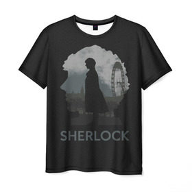 Мужская футболка 3D с принтом Sherlock World в Курске, 100% полиэфир | прямой крой, круглый вырез горловины, длина до линии бедер | doctor | holmes | холмс | шерлок