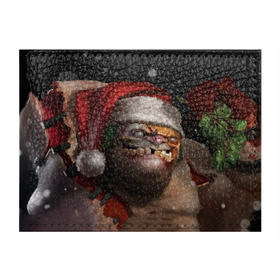 Обложка для студенческого билета с принтом Пудж в Курске, натуральная кожа | Размер: 11*8 см; Печать на всей внешней стороне | christmas | dota | dota 2 | new year | pudge | дота | новый год | пудж | рождество