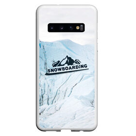 Чехол для Samsung Galaxy S10 с принтом Snowboarding в Курске, Силикон | Область печати: задняя сторона чехла, без боковых панелей | Тематика изображения на принте: extreme | snowboarding | sport | winter | горы | движение | приключения | снег | сноуборд | спорт | экстрим