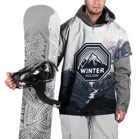 Накидка на куртку 3D с принтом Snowboarding в Курске, 100% полиэстер |  | extreme | snowboarding | sport | winter | горы | движение | приключения | снег | сноуборд | спорт | экстрим