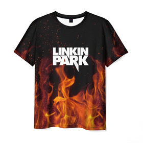 Мужская футболка 3D с принтом Linkin park в Курске, 100% полиэфир | прямой крой, круглый вырез горловины, длина до линии бедер | rok | линкин | музыка | парк | рок