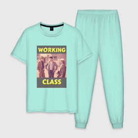 Мужская пижама хлопок с принтом Афоня working class в Курске, 100% хлопок | брюки и футболка прямого кроя, без карманов, на брюках мягкая резинка на поясе и по низу штанин
 | афоня | кино | ссср