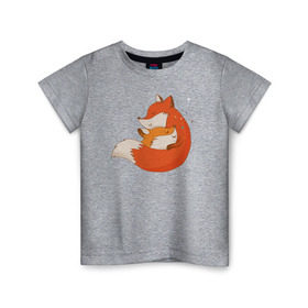 Детская футболка хлопок с принтом Лисички в Курске, 100% хлопок | круглый вырез горловины, полуприлегающий силуэт, длина до линии бедер | лиса | лисенок | лисица | лисичка