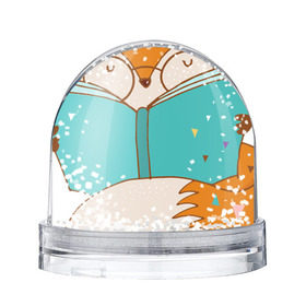 Снежный шар с принтом Лисица с книгой в Курске, Пластик | Изображение внутри шара печатается на глянцевой фотобумаге с двух сторон | лиса | лисенок | лисица | лисичка