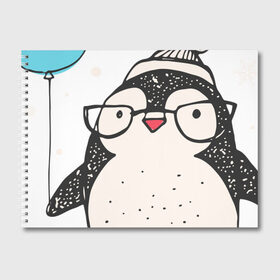 Альбом для рисования с принтом Пингвин с шариком в Курске, 100% бумага
 | матовая бумага, плотность 200 мг. | Тематика изображения на принте: christmas | new year | winter | зима | новый год | пингвин | рождество