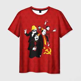Мужская футболка 3D с принтом Communist Party в Курске, 100% полиэфир | прямой крой, круглый вырез горловины, длина до линии бедер | lenin | october | party | red | russia | soviet union | stalin | ussr | большевик | коммунист | красный | ленин | октябрь | пати | россия | советский союз | ссср | сталин