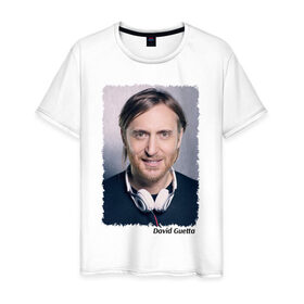 Мужская футболка хлопок с принтом David Guetta в Курске, 100% хлопок | прямой крой, круглый вырез горловины, длина до линии бедер, слегка спущенное плечо. | 