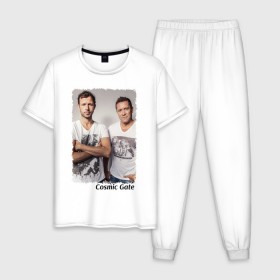 Мужская пижама хлопок с принтом Cosmic Gate в Курске, 100% хлопок | брюки и футболка прямого кроя, без карманов, на брюках мягкая резинка на поясе и по низу штанин
 | Тематика изображения на принте: 