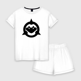 Женская пижама с шортиками хлопок с принтом Battletoads в Курске, 100% хлопок | футболка прямого кроя, шорты свободные с широкой мягкой резинкой | battletoads | game | logo | videogame | боевые_жабы | игра
