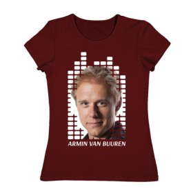 Женская футболка хлопок с принтом EQ - Armin van Buuren в Курске, 100% хлопок | прямой крой, круглый вырез горловины, длина до линии бедер, слегка спущенное плечо | 