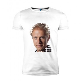 Мужская футболка премиум с принтом EQ - Armin van Buuren в Курске, 92% хлопок, 8% лайкра | приталенный силуэт, круглый вырез ворота, длина до линии бедра, короткий рукав | 