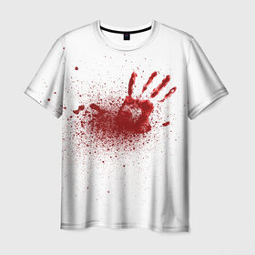 Мужская футболка 3D с принтом кровавая футболка в Курске, 100% полиэфир | прямой крой, круглый вырез горловины, длина до линии бедер | кровь
