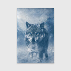 Обложка для паспорта матовая кожа с принтом Волк в Курске, натуральная матовая кожа | размер 19,3 х 13,7 см; прозрачные пластиковые крепления | волк | животные | зверь | собака | хищник