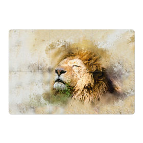 Магнитный плакат 3Х2 с принтом Лев в Курске, Полимерный материал с магнитным слоем | 6 деталей размером 9*9 см | зверь | лев | тигр | хищник
