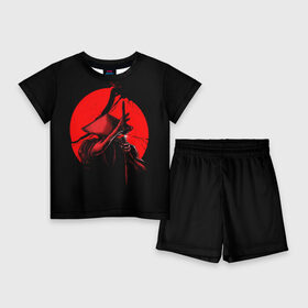 Детский костюм с шортами 3D с принтом Сила самурая в Курске,  |  | china | galaxy | japan | moon | planet | samurai | space | воин | галактика | китай | космос | луна | мастер | планета | самурай | япония