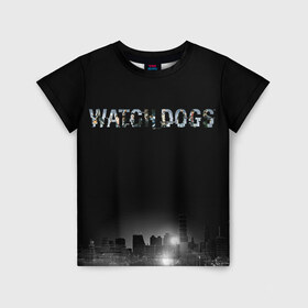 Детская футболка 3D с принтом Watch Dogs 2 в Курске, 100% гипоаллергенный полиэфир | прямой крой, круглый вырез горловины, длина до линии бедер, чуть спущенное плечо, ткань немного тянется | Тематика изображения на принте: dogs | ubisoft | watch | watchdogs | псы | сторожевые | хакер