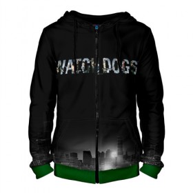 Мужская толстовка 3D на молнии с принтом Watch Dogs 2 в Курске, 100% полиэстер | длина до линии бедра, манжеты и пояс оформлены мягкой тканевой резинкой, двухслойный капюшон со шнурком для регулировки, спереди молния, по бокам два кармана | dogs | ubisoft | watch | watchdogs | псы | сторожевые | хакер