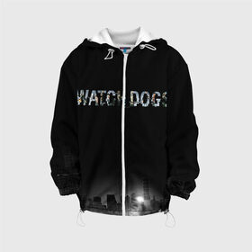 Детская куртка 3D с принтом Watch Dogs 2 в Курске, 100% полиэстер | застежка — молния, подол и капюшон оформлены резинкой с фиксаторами, по бокам — два кармана без застежек, один потайной карман на груди, плотность верхнего слоя — 90 г/м2; плотность флисового подклада — 260 г/м2 | Тематика изображения на принте: dogs | ubisoft | watch | watchdogs | псы | сторожевые | хакер