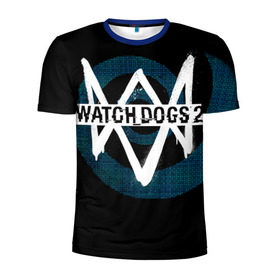 Мужская футболка 3D спортивная с принтом Watch Dogs 2 в Курске, 100% полиэстер с улучшенными характеристиками | приталенный силуэт, круглая горловина, широкие плечи, сужается к линии бедра | dogs | ubisoft | watch | watchdogs | псы | сторожевые | хакер