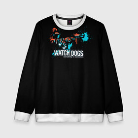 Детский свитшот 3D с принтом Watch Dogs 2 в Курске, 100% полиэстер | свободная посадка, прямой крой, мягкая тканевая резинка на рукавах и понизу свитшота | Тематика изображения на принте: dogs | ubisoft | watch | watchdogs | псы | сторожевые | хакер