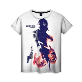 Женская футболка 3D с принтом Watch Dogs 2 в Курске, 100% полиэфир ( синтетическое хлопкоподобное полотно) | прямой крой, круглый вырез горловины, длина до линии бедер | dogs | ubisoft | watch | псы | сторожевые