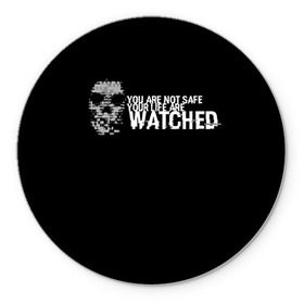 Коврик круглый с принтом Watch Dogs 2 в Курске, резина и полиэстер | круглая форма, изображение наносится на всю лицевую часть | dogs | ubisoft | watch | watchdogs | псы | сторожевые | хакер