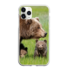 Чехол для iPhone 11 Pro матовый с принтом Медведи в Курске, Силикон |  | animals | bears | children | family | green | meadow | mother | predators | дети | животные | зеленая | мама | медведи | поляна | семья | хищники